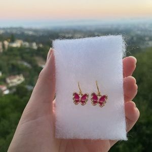New handmade dark pink earrings!